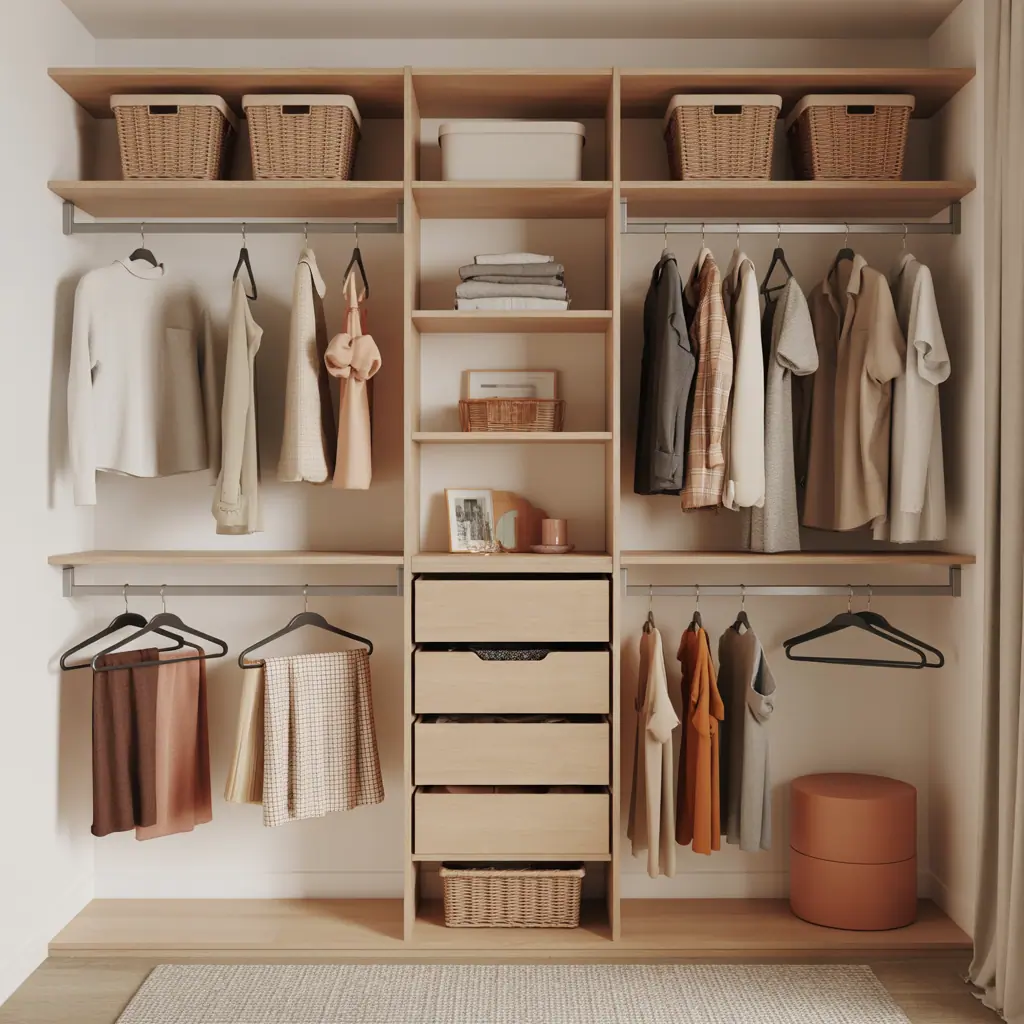 ideas for double rod closet