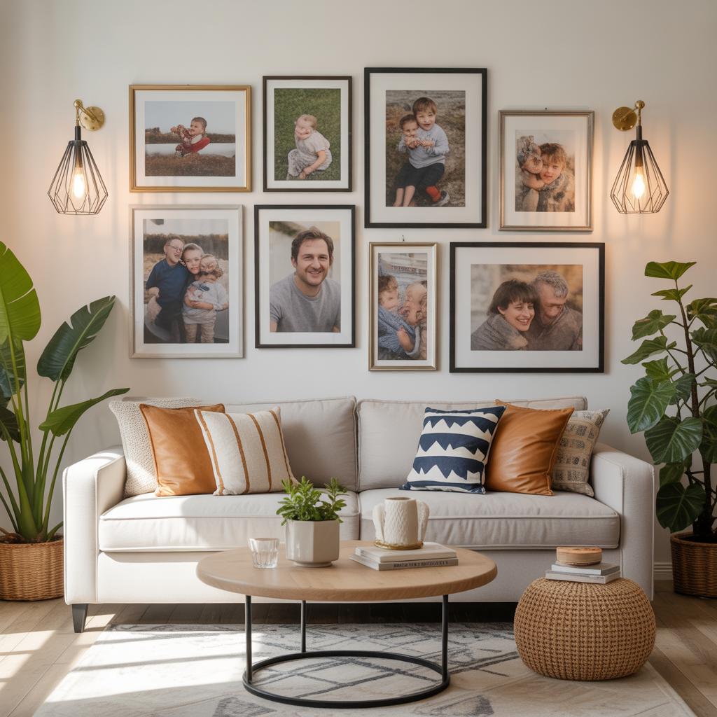 ideas for family picture wall