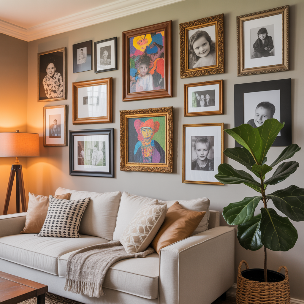 ideas for family picture wall
