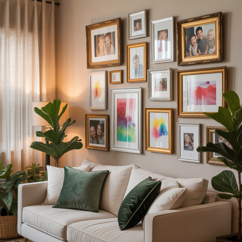 ideas for family picture wall