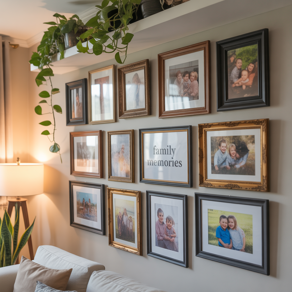 ideas for family picture wall