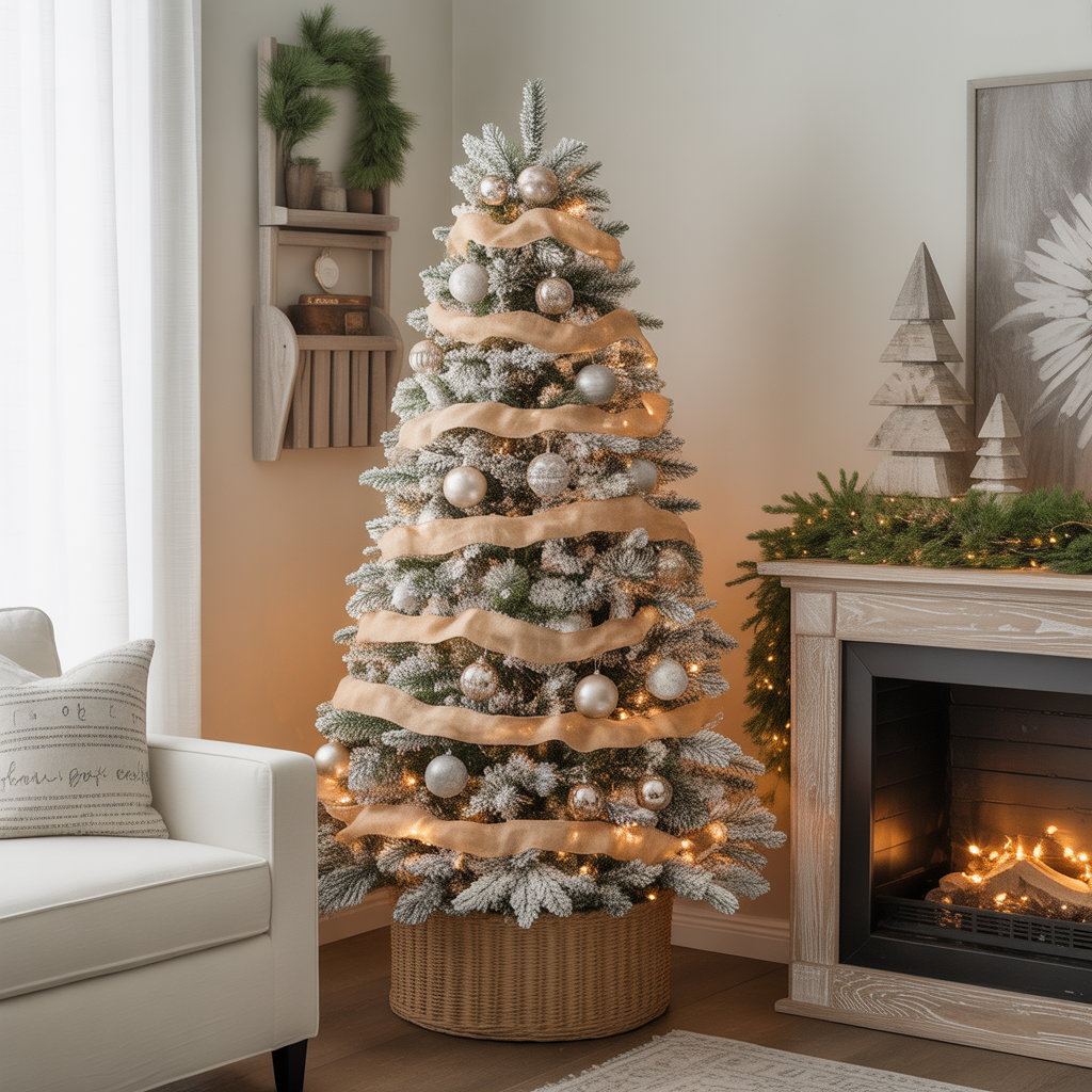 ideas for flocked christmas tree decor