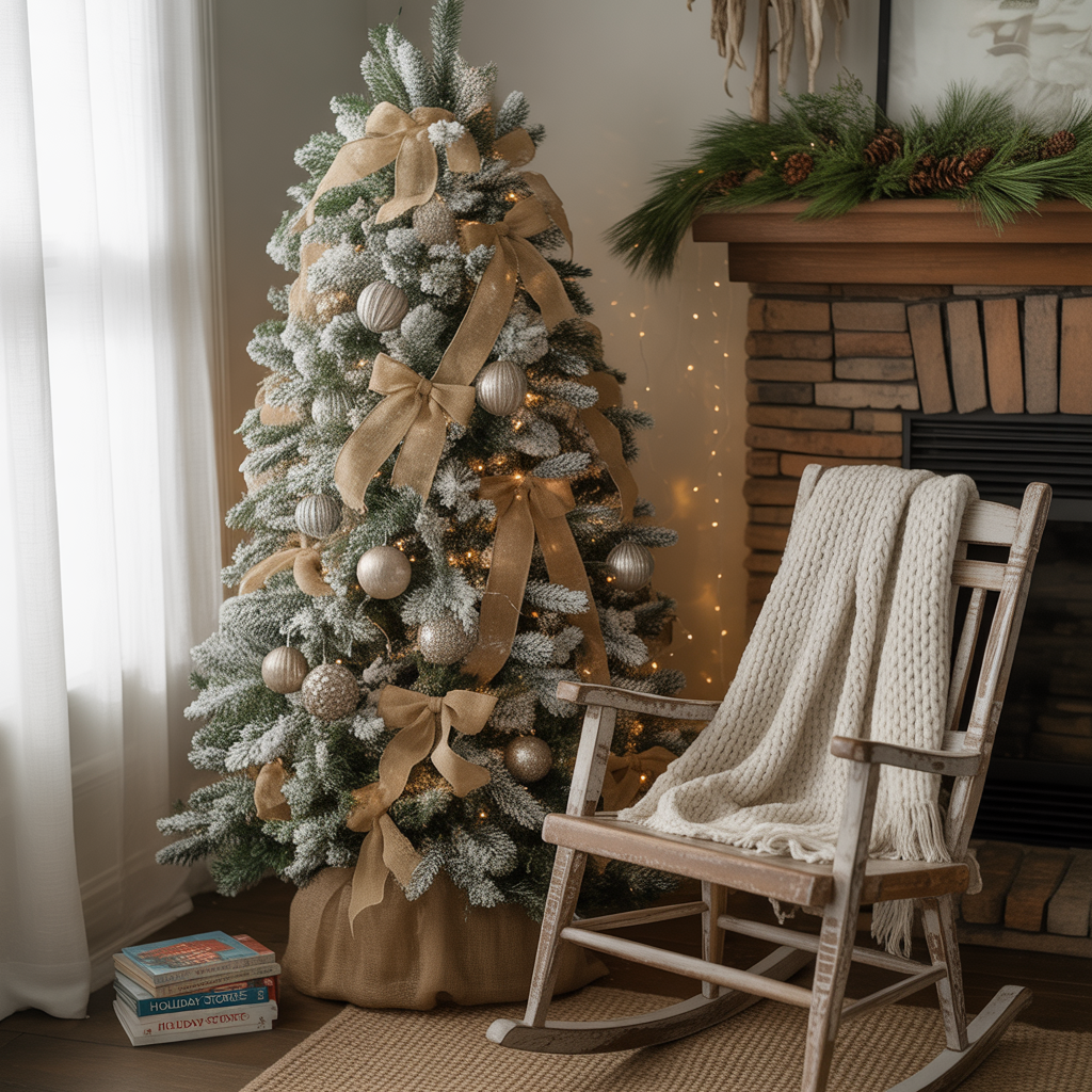 ideas for flocked christmas tree decor