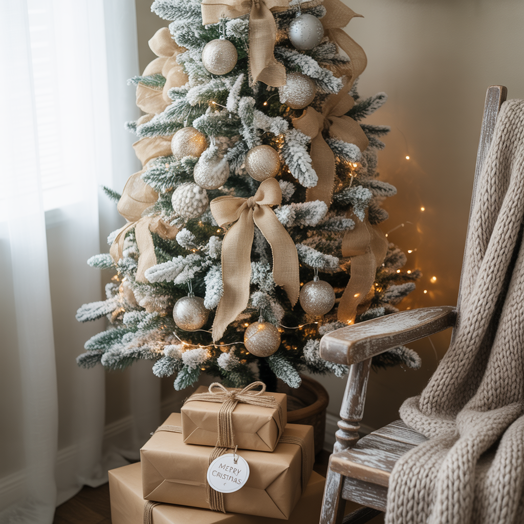 ideas for flocked christmas tree decor