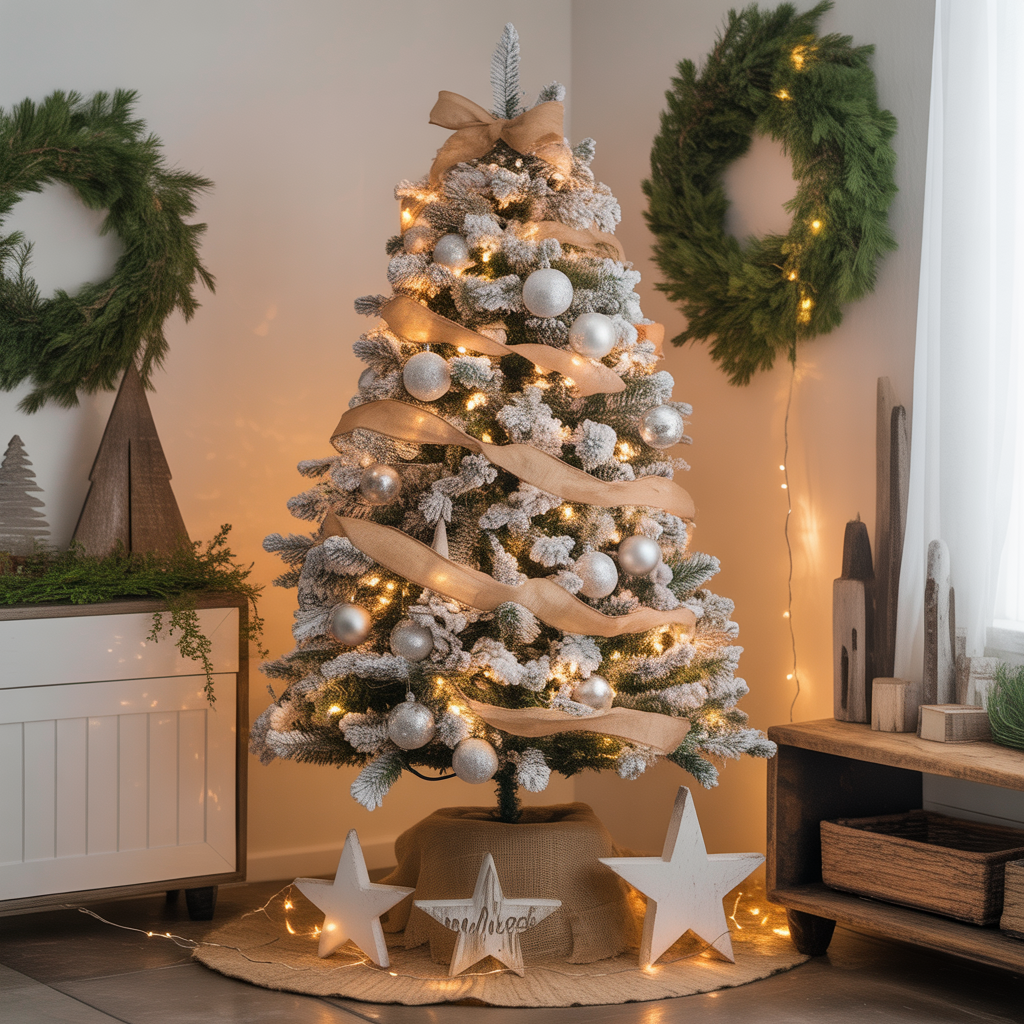 ideas for flocked christmas tree decor
