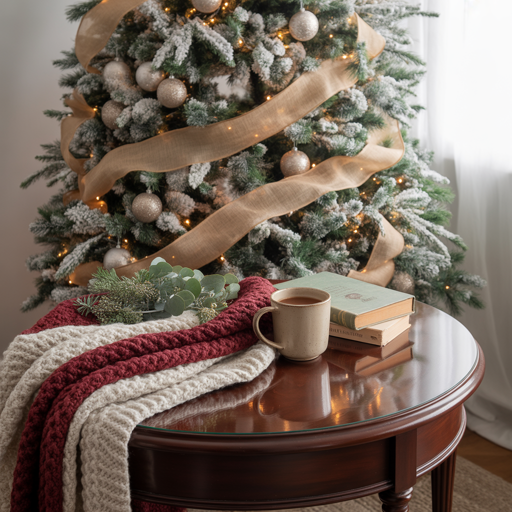 ideas for flocked christmas tree decor