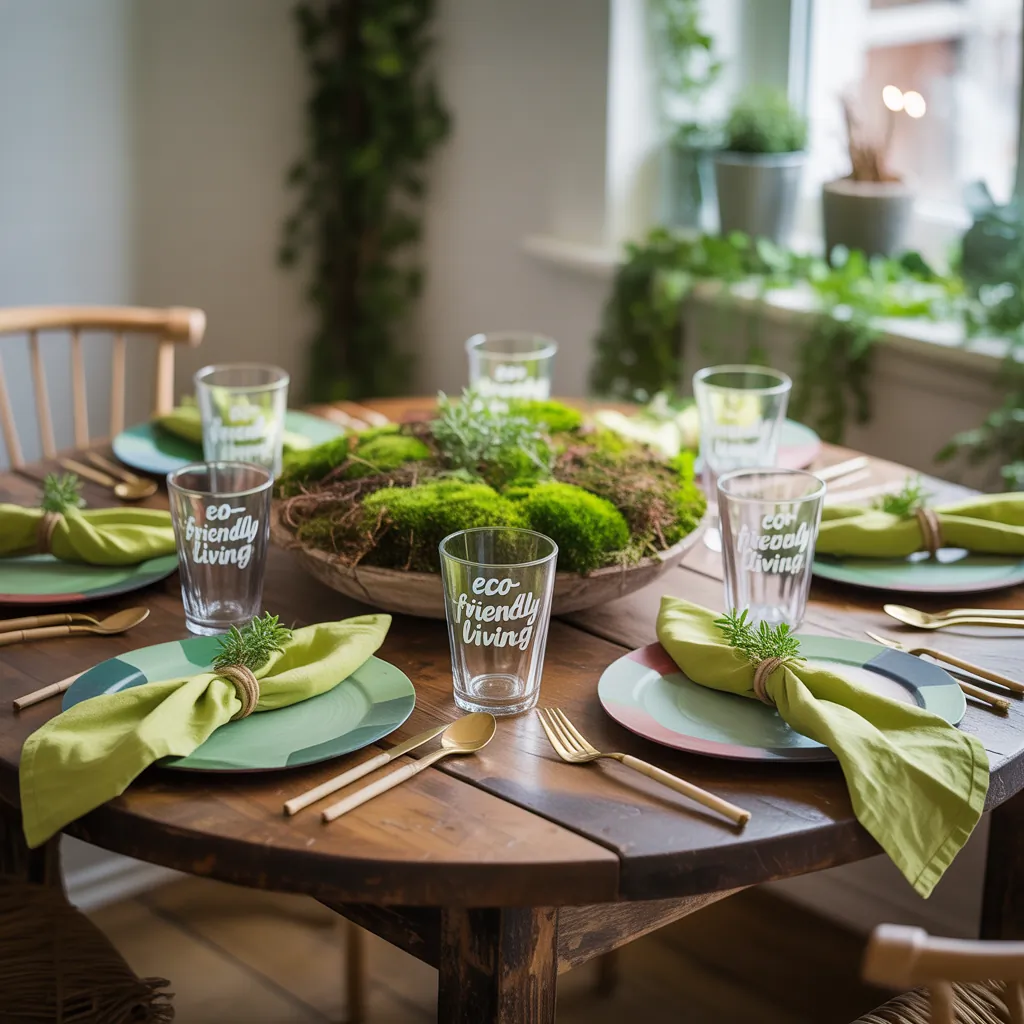 ideas for green table setting