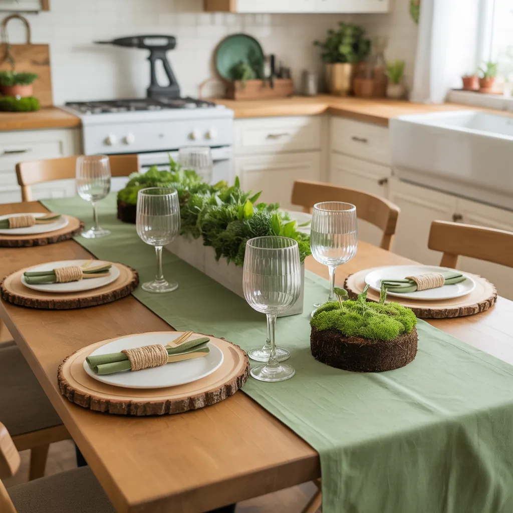 ideas for green table setting