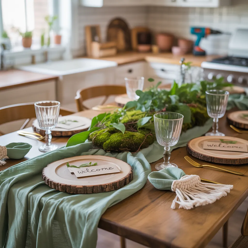 ideas for green table setting