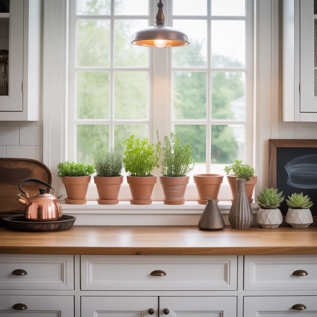 ideas for kitchen window sill decor
