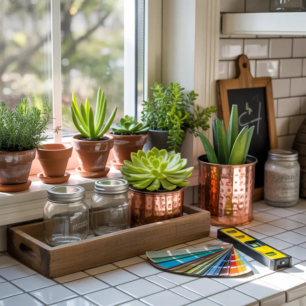 ideas for kitchen window sill decor
