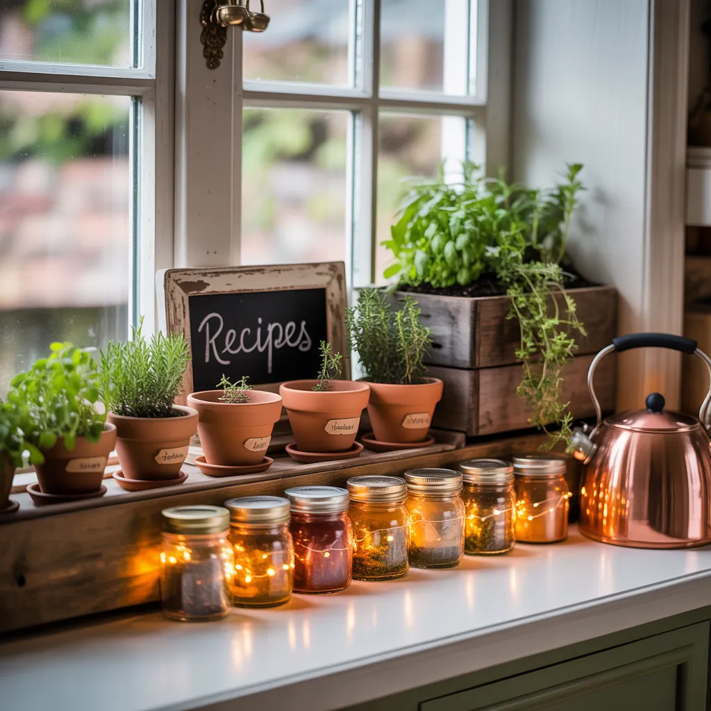 ideas for kitchen window sill decor