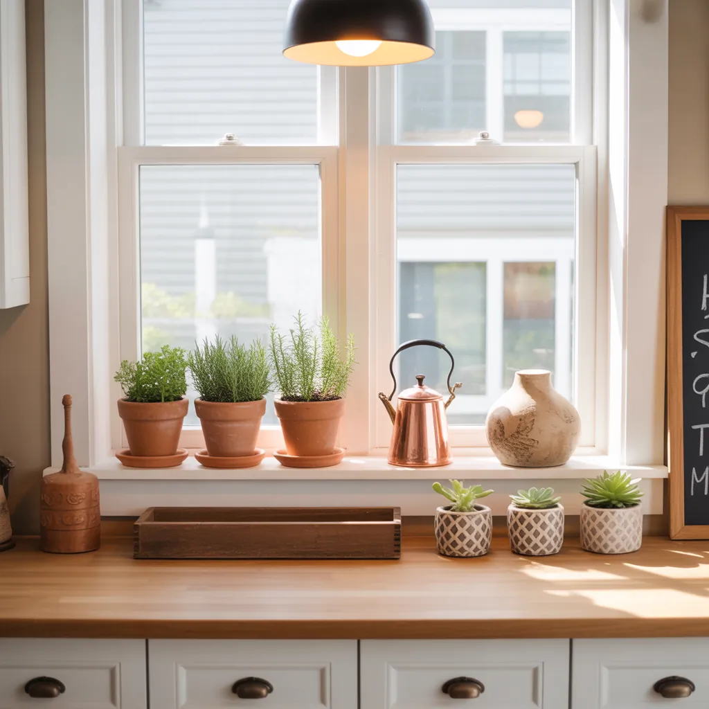 ideas for kitchen window sill decor