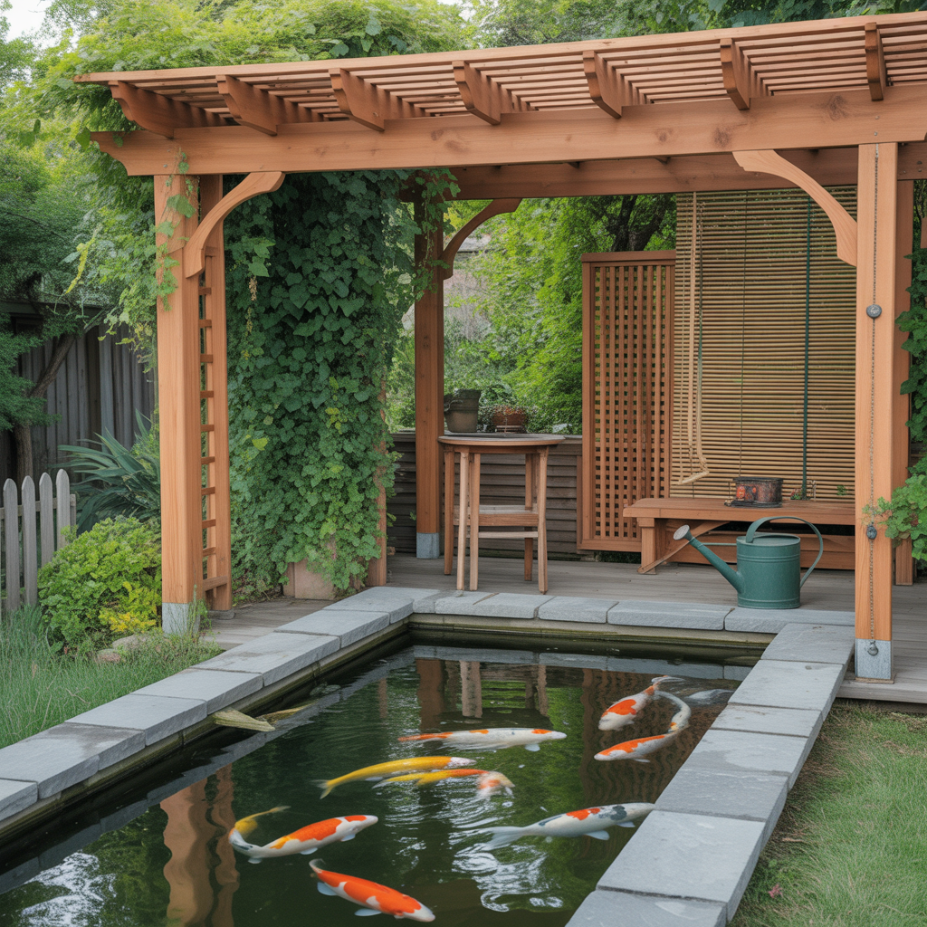 ideas for koi pond shade