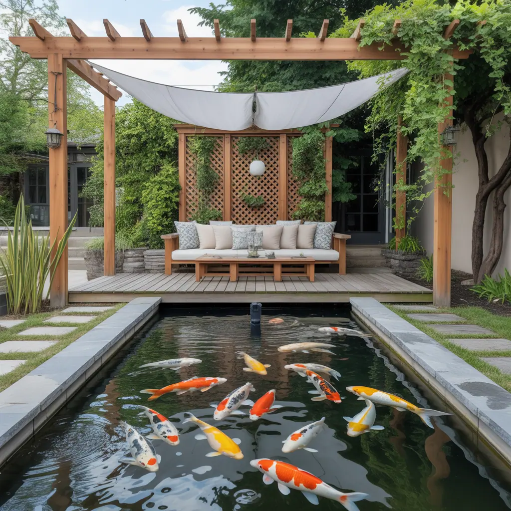 ideas for koi pond shade
