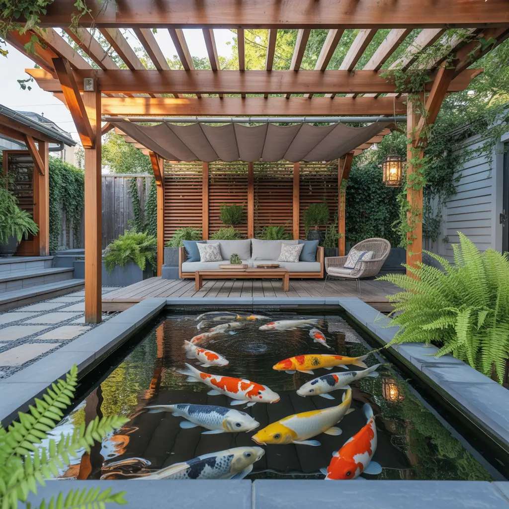 ideas for koi pond shade
