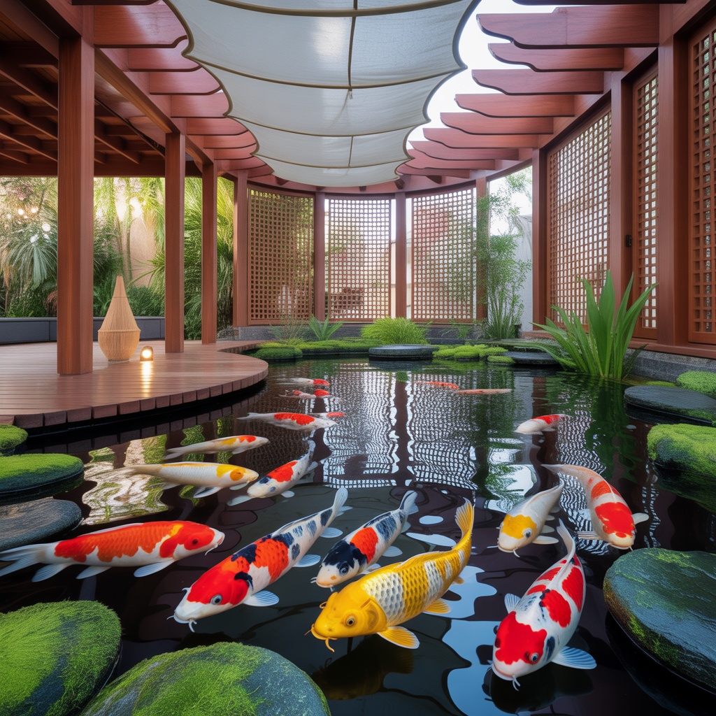 ideas for koi pond shade