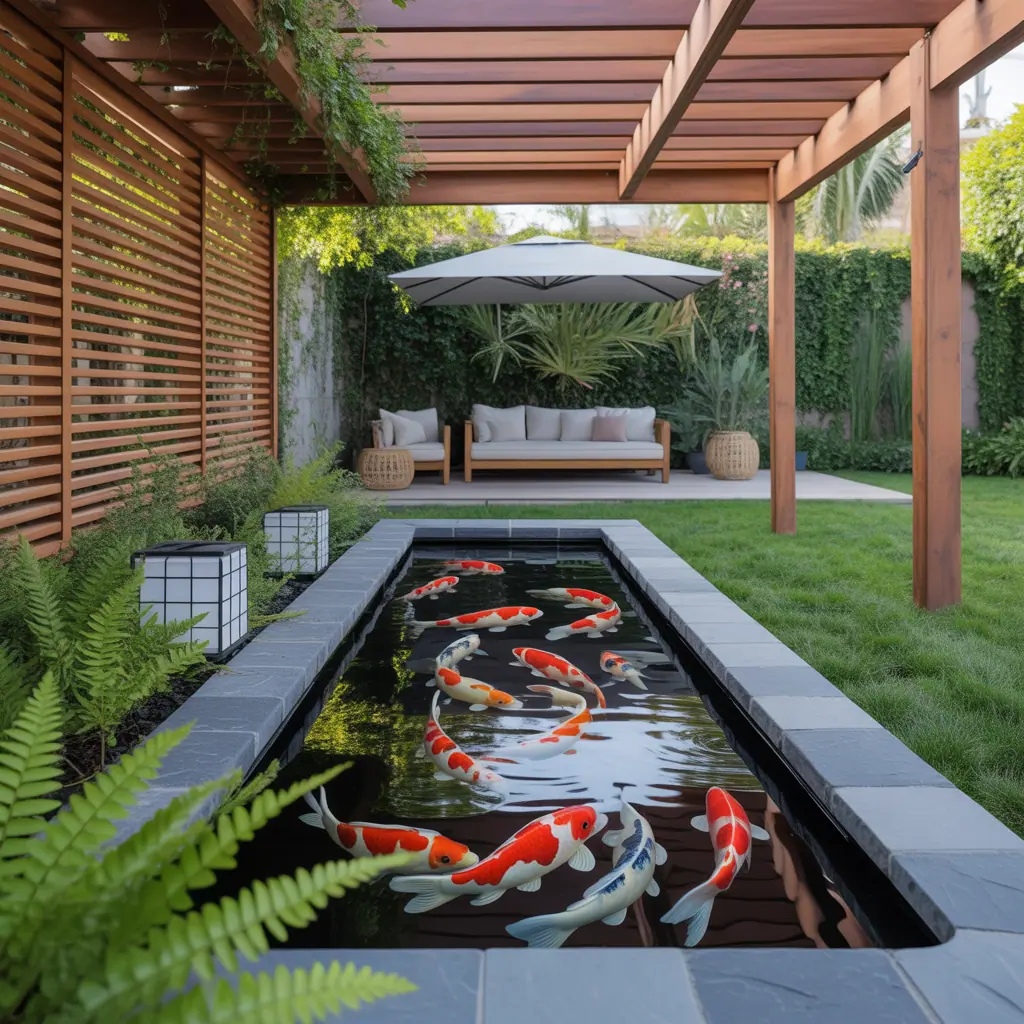ideas for koi pond shade