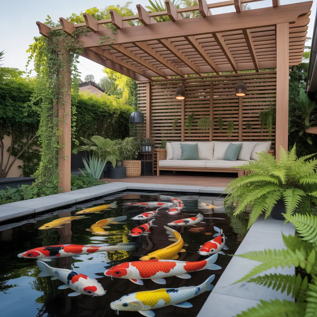 ideas for koi pond shade