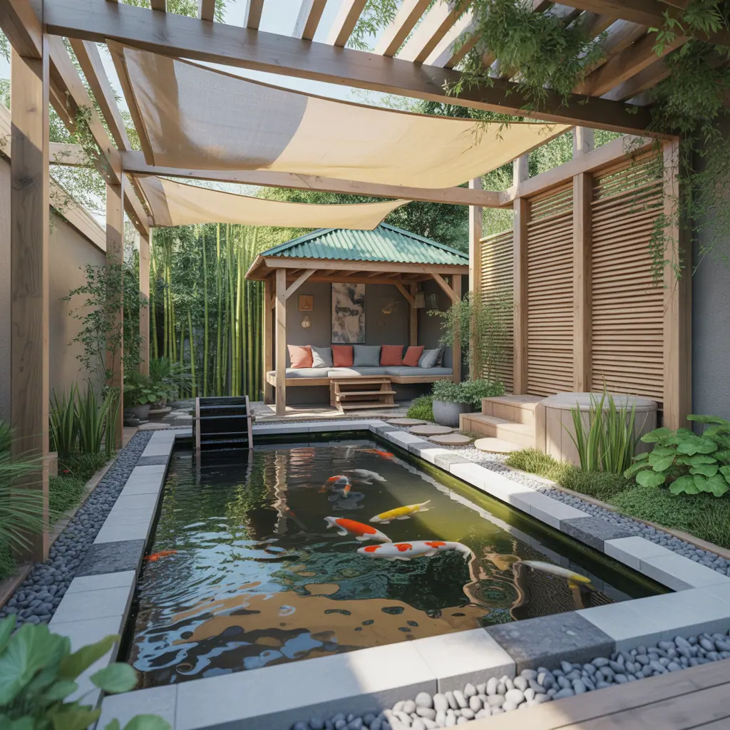 ideas for koi pond shade