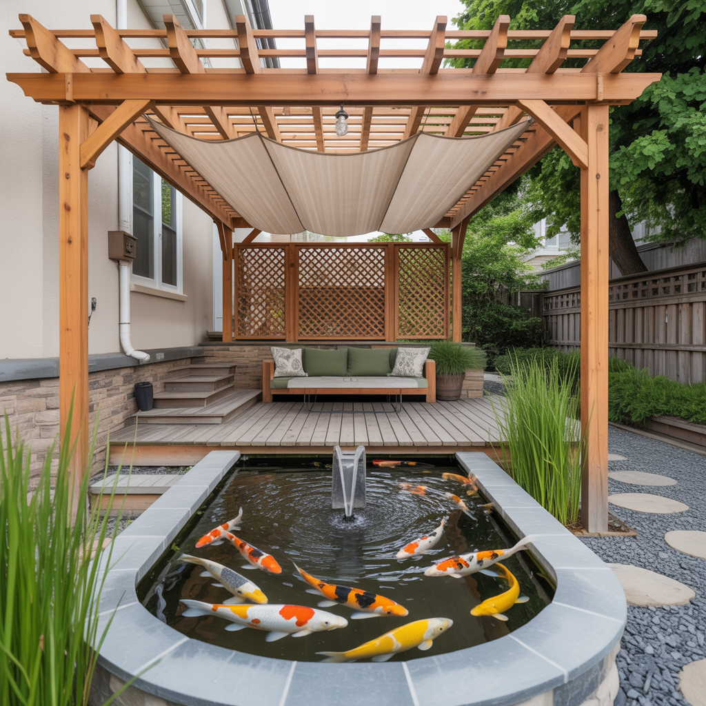 ideas for koi pond shade