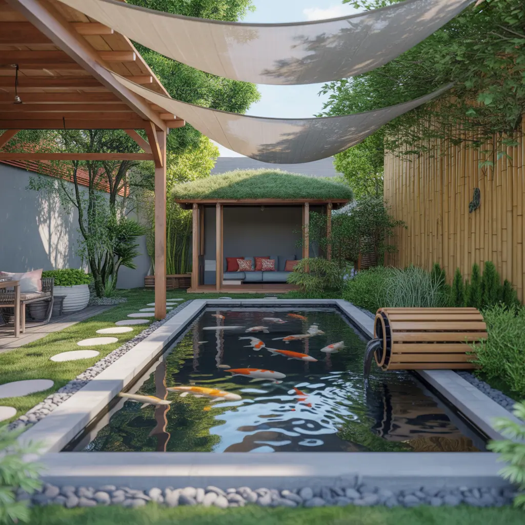ideas for koi pond shade