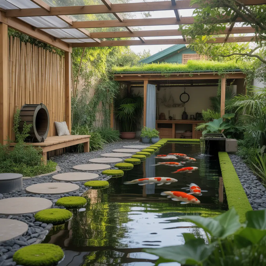 ideas for koi pond shade