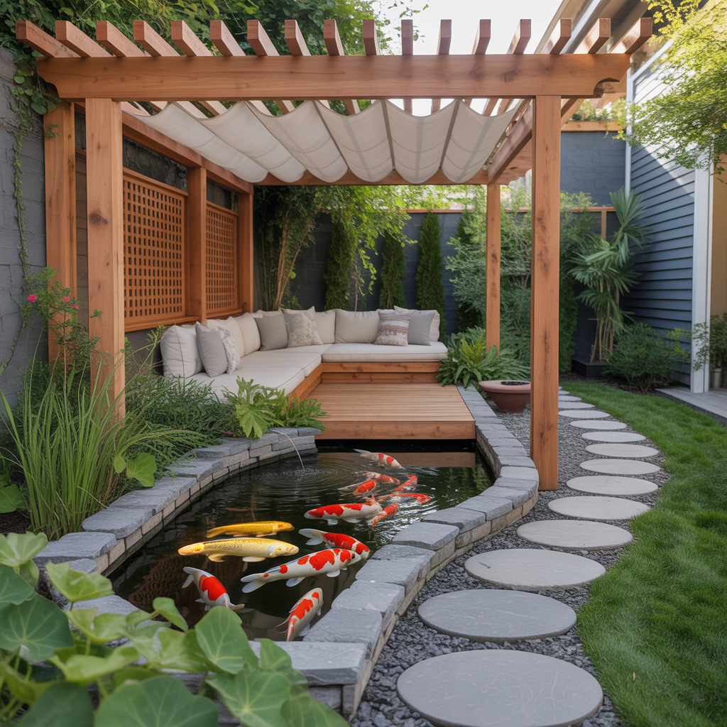 ideas for koi pond shade