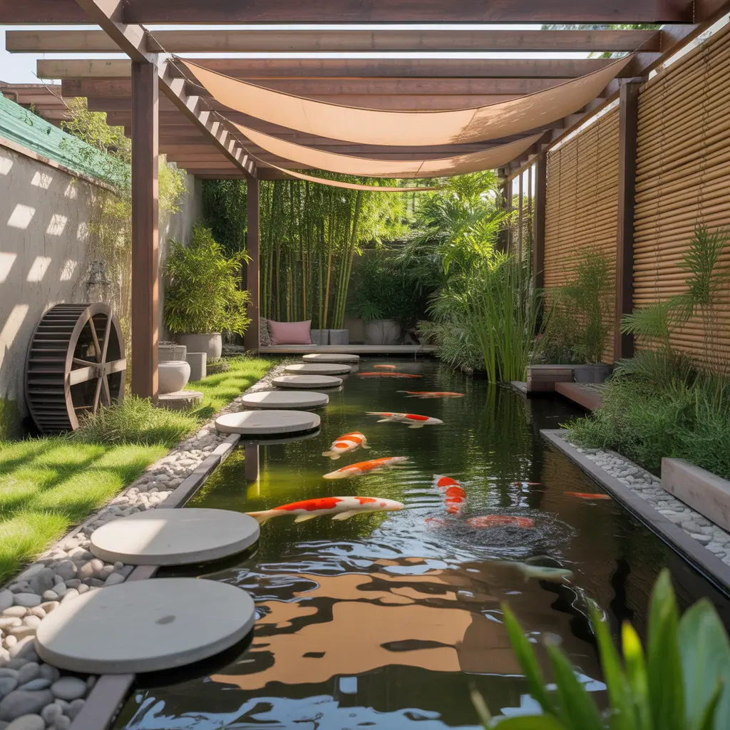 ideas for koi pond shade