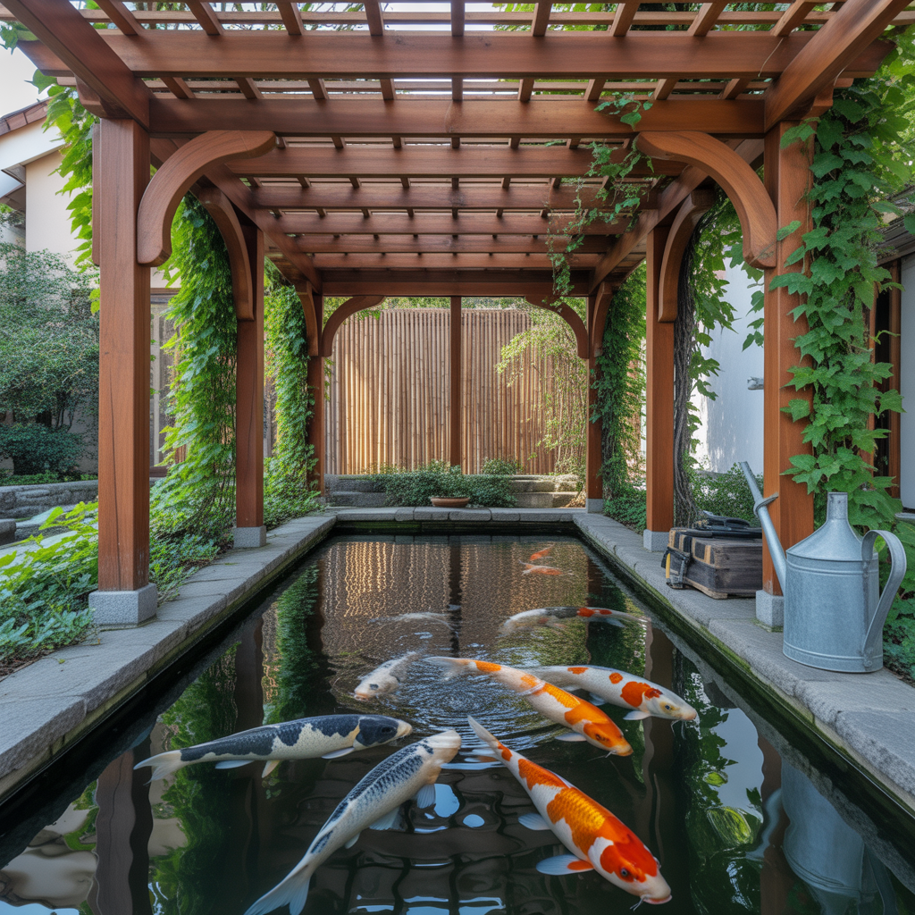 ideas for koi pond shade