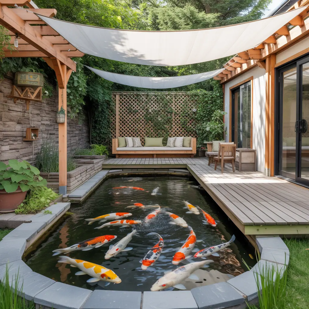 ideas for koi pond shade
