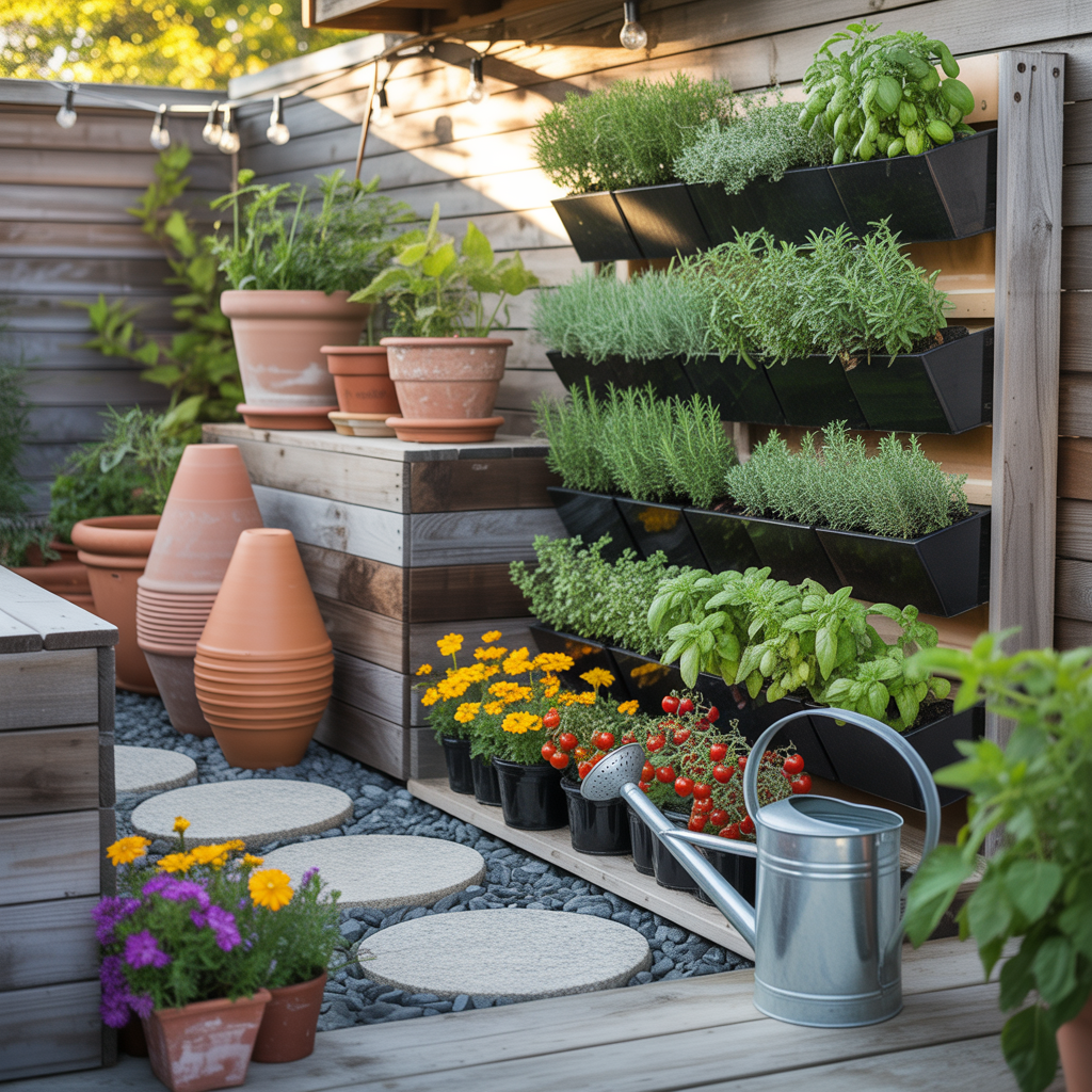 ideas for landscaping with pots