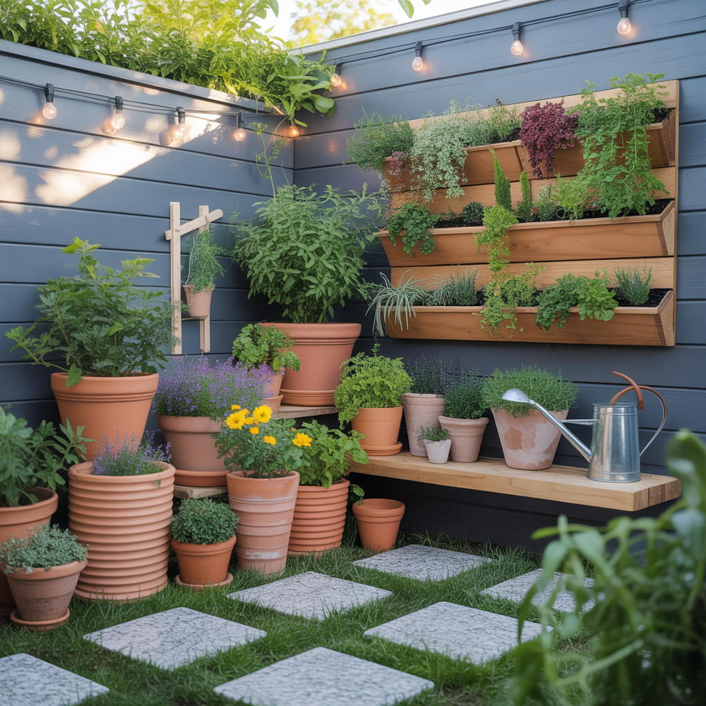 ideas for landscaping with pots