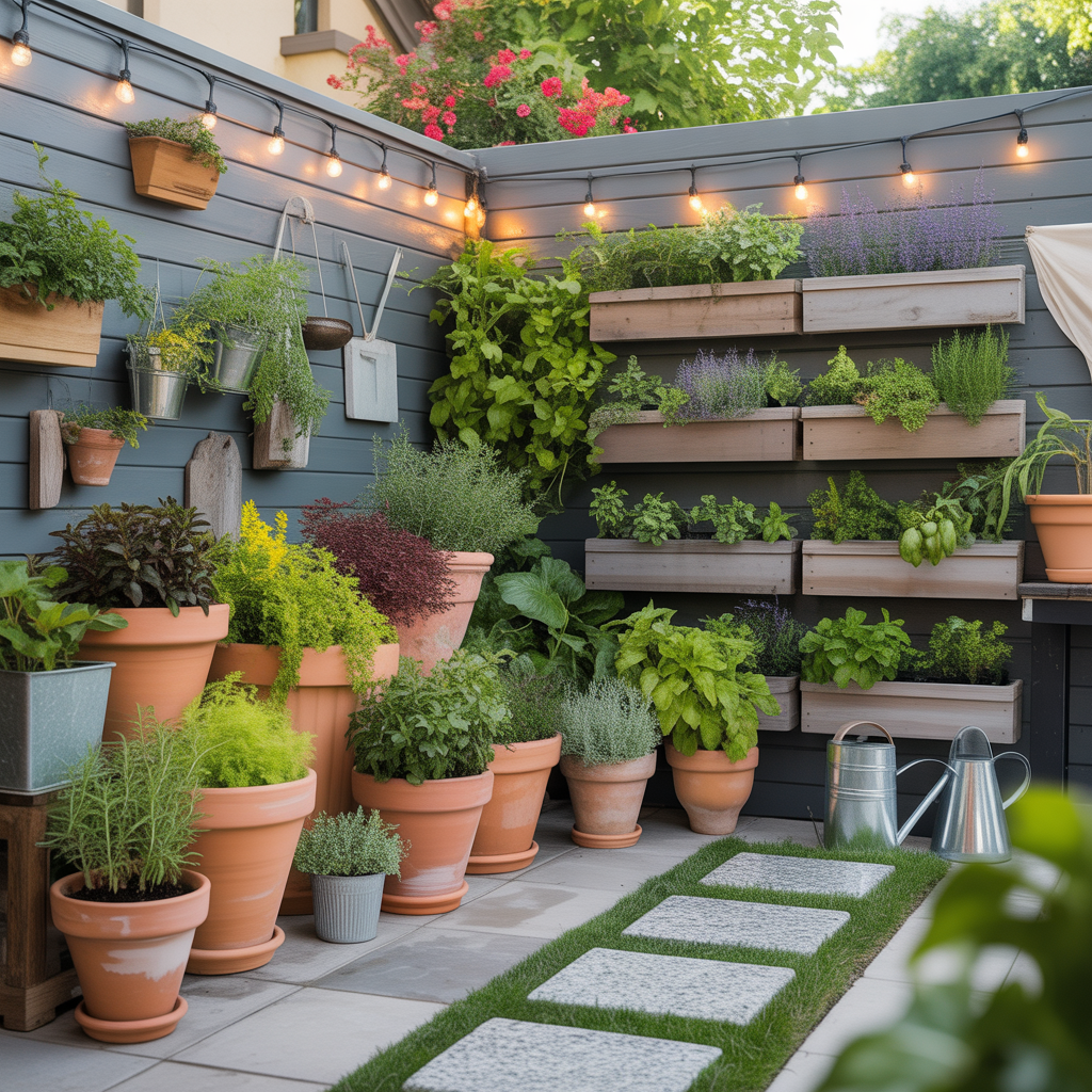 ideas for landscaping with pots