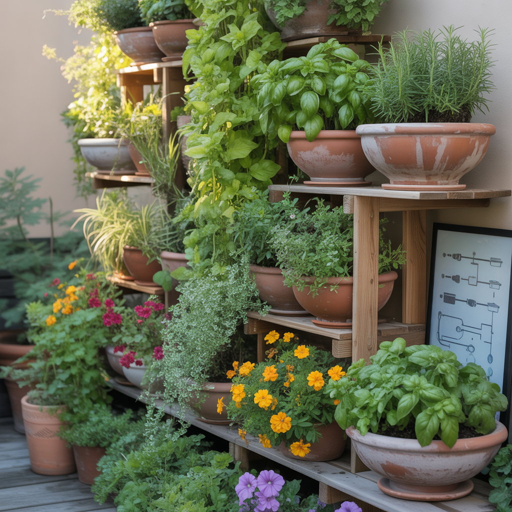 ideas for landscaping with pots