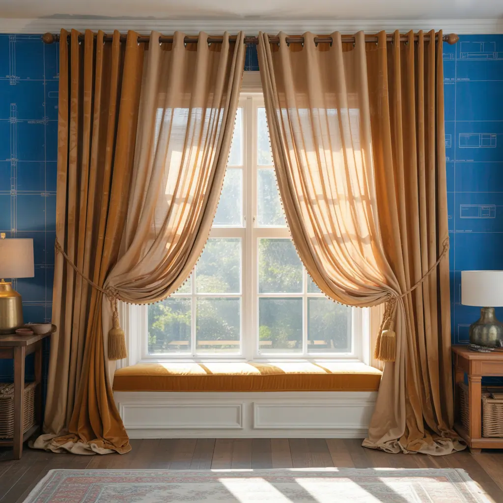 ideas for large window curtains