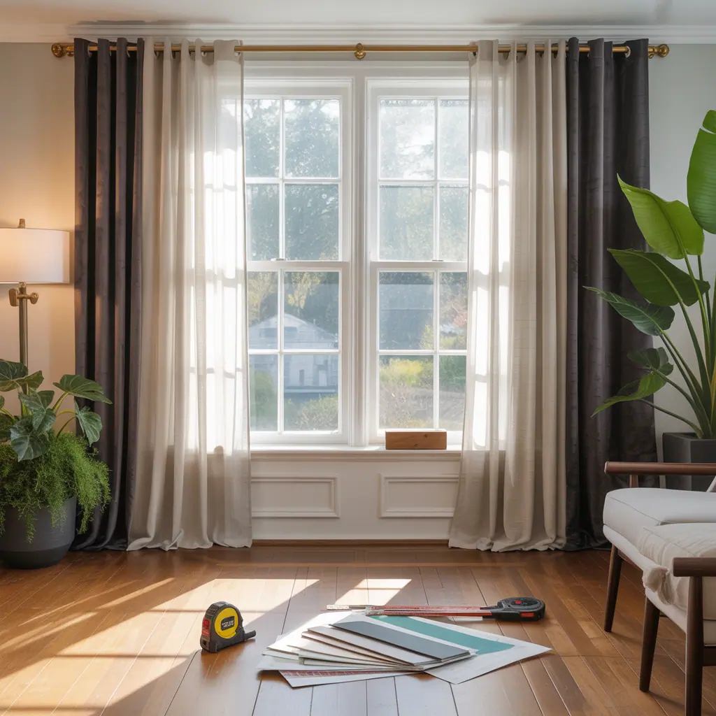 ideas for large window curtains