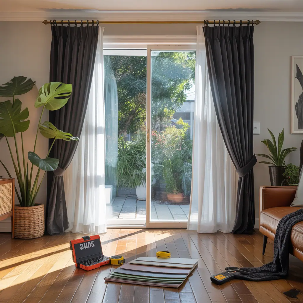 ideas for large window curtains