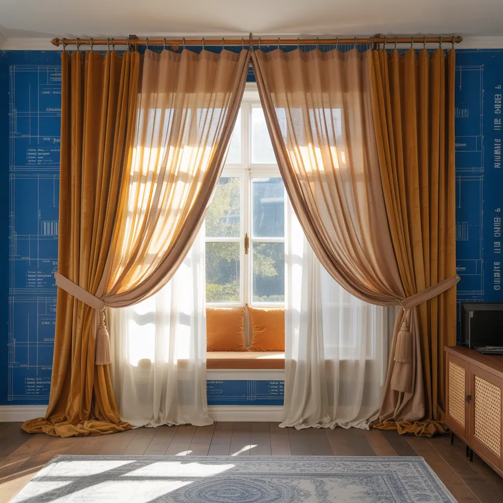 ideas for large window curtains