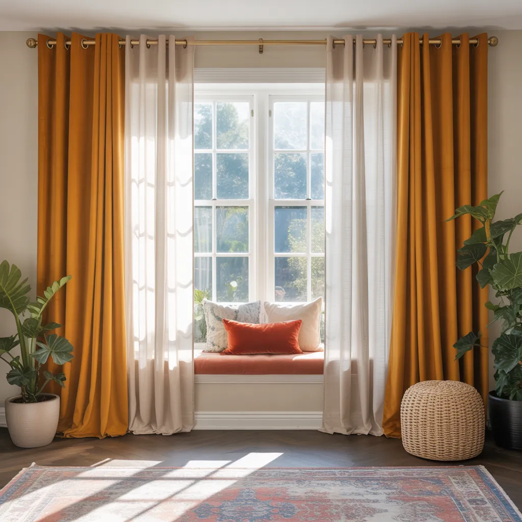 ideas for large window curtains
