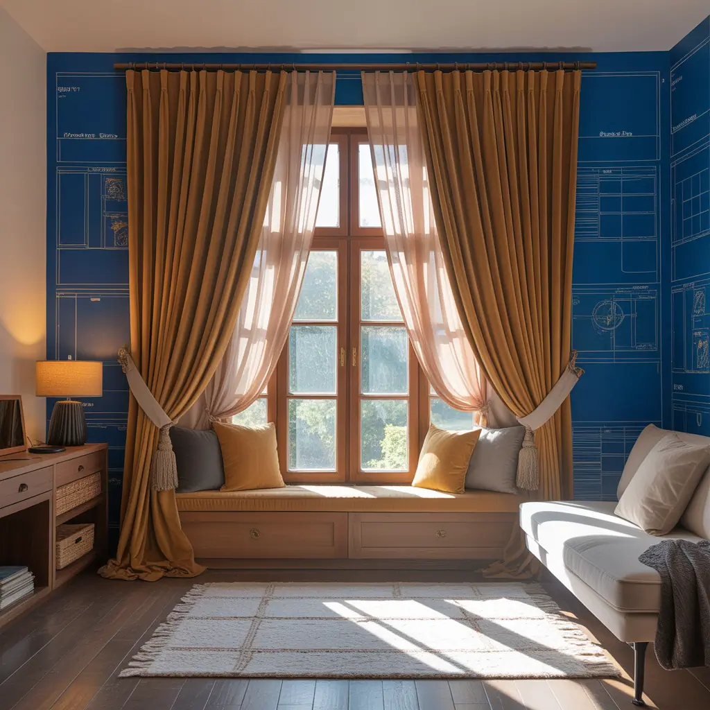 ideas for large window curtains