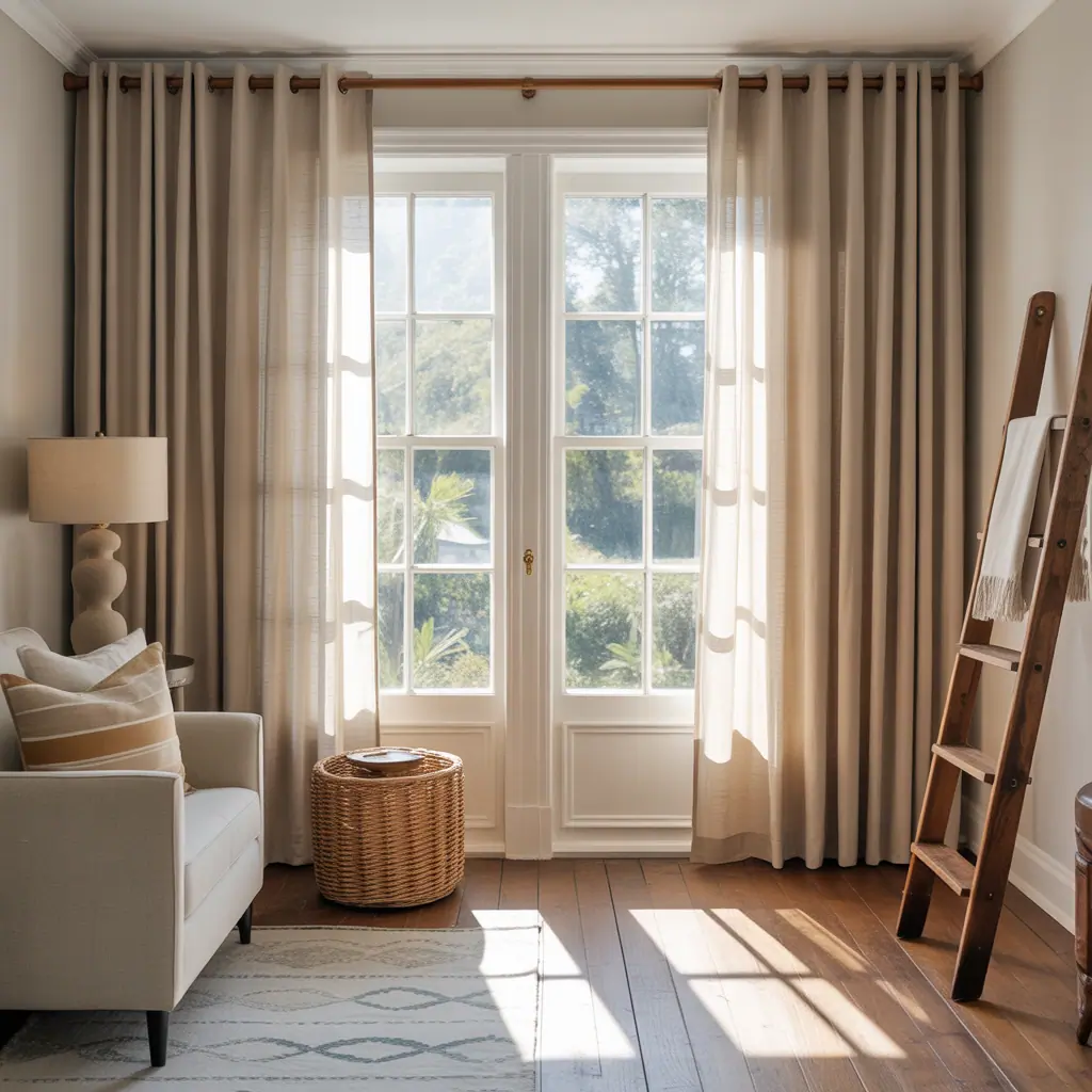 ideas for large window curtains