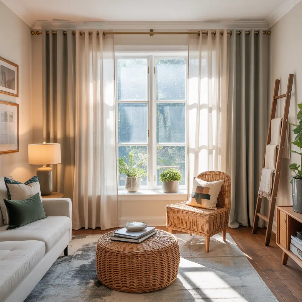 ideas for large window curtains