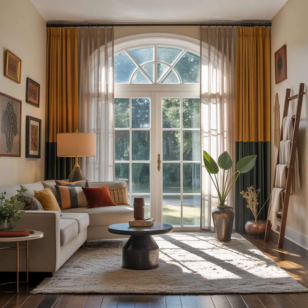ideas for large window curtains