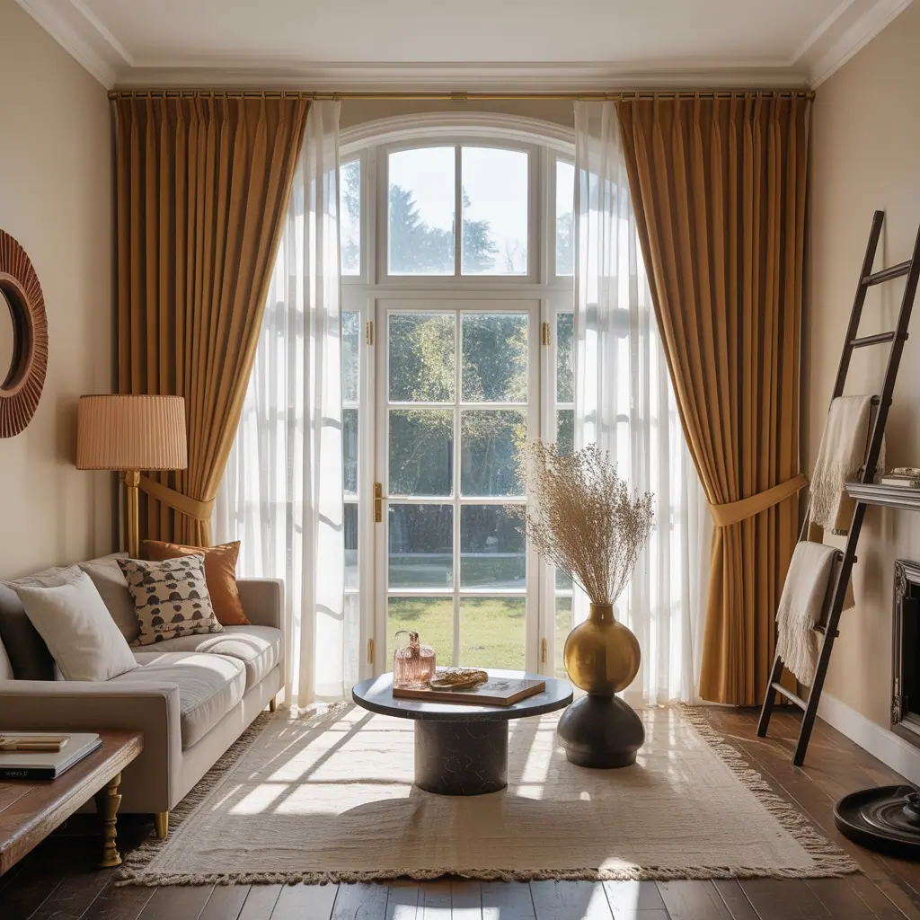 ideas for large window curtains