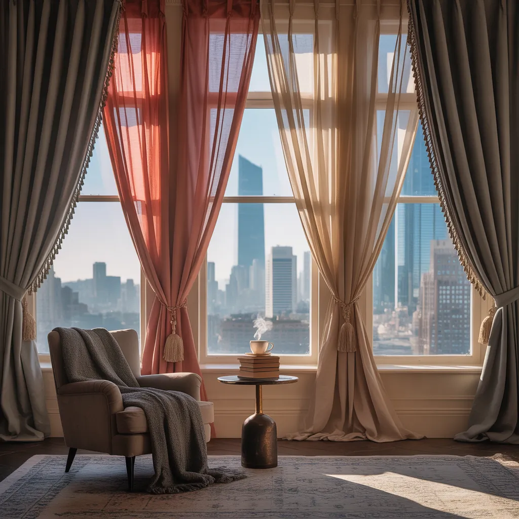 ideas for large window curtains