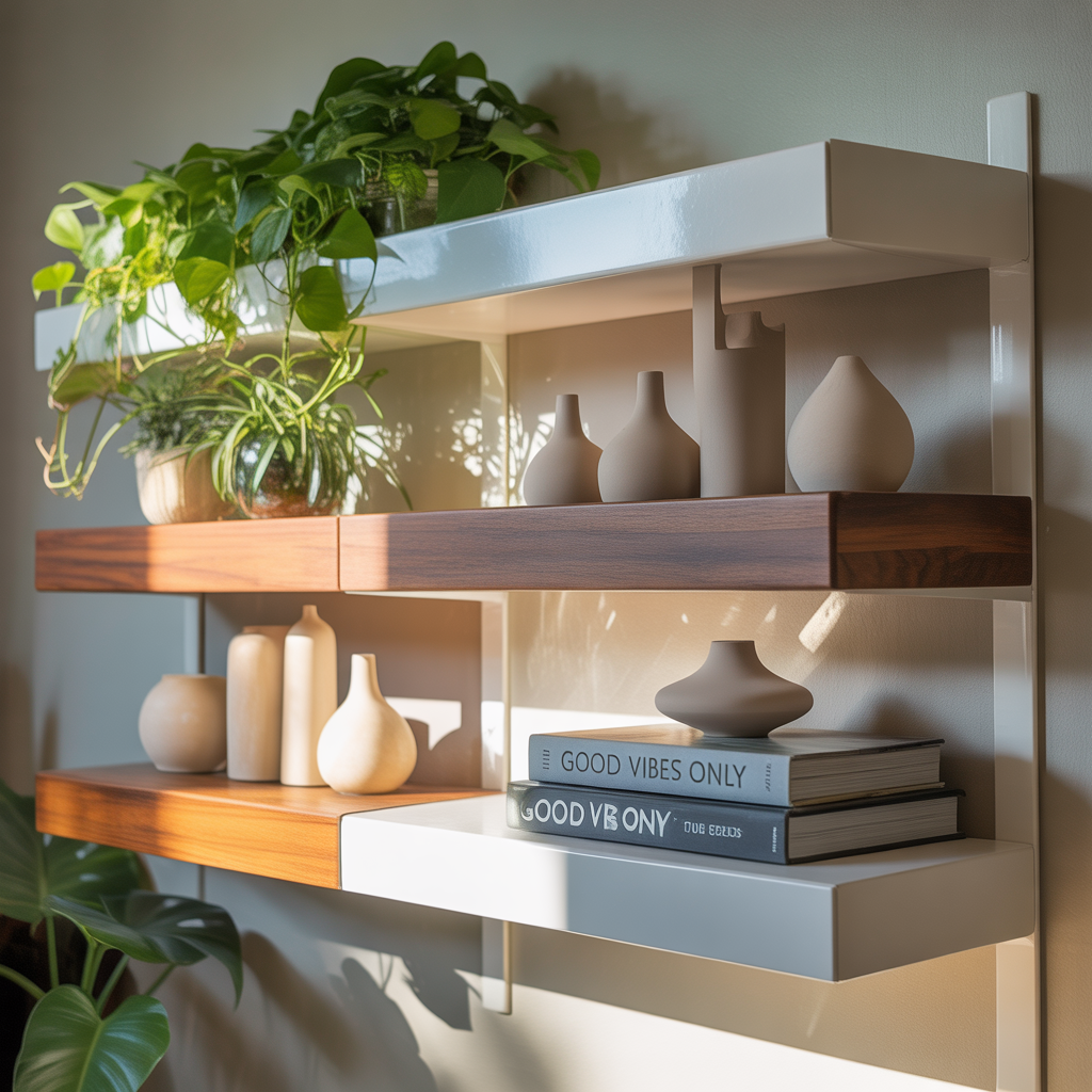 ideas for living room floating shelves
