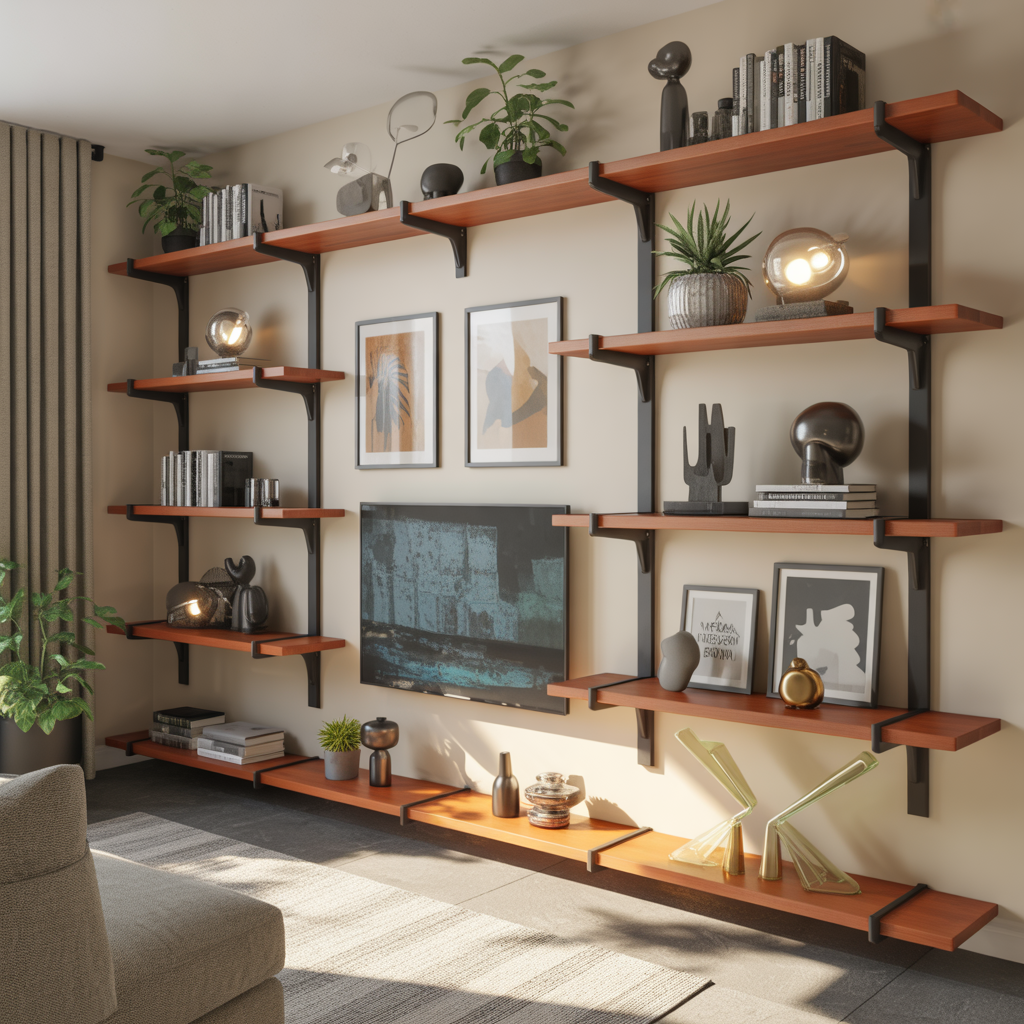 ideas for living room floating shelves