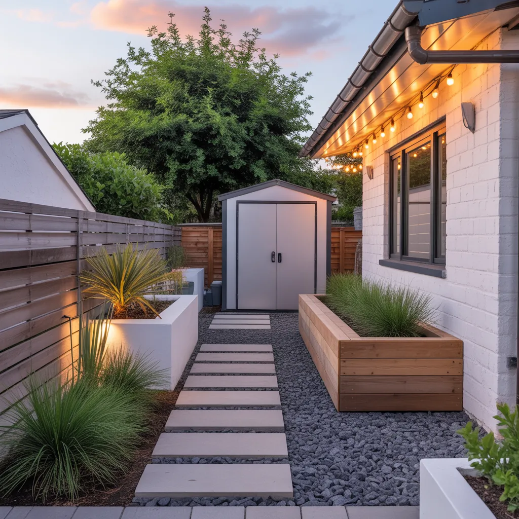 ideas for low maintenance side yard