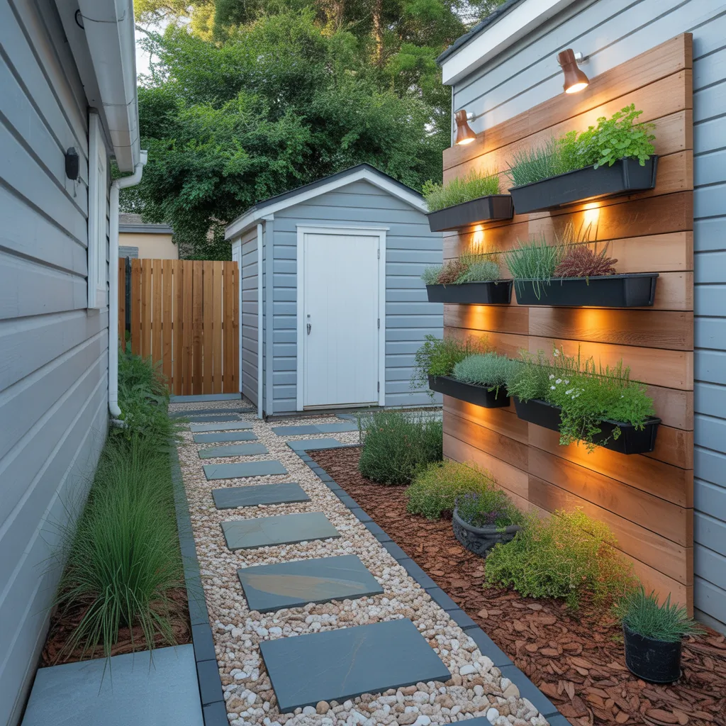 ideas for low maintenance side yard